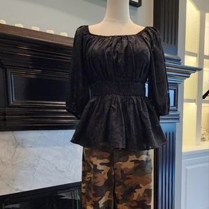 Karin Grace Size Medium Peplum Blouse NWT